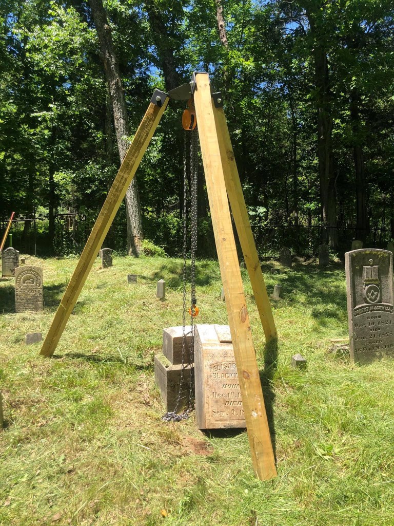 Erecting a tombstone