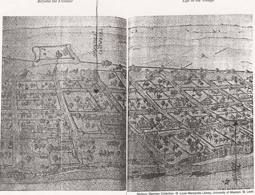 Downtown St. Louis Map pre-1900//Gamache home depicted www.pioneerflunkies.com